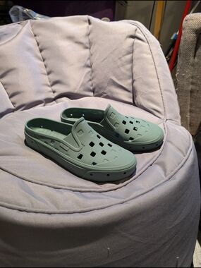 Vans Slip-On Clog Sandals in Sage Green